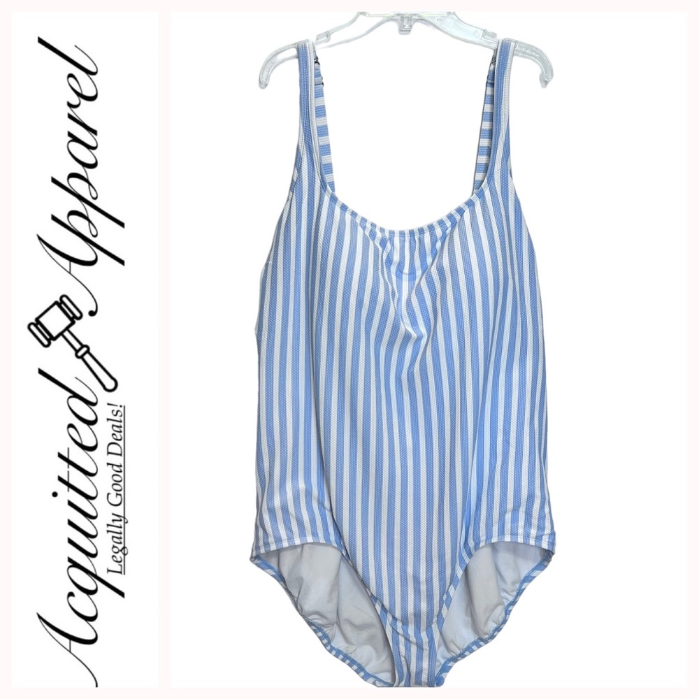 Time and Tru One Piece Striped Bathing Suit